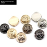 단추 수입 클래식 패션 10 골드 의류 라운드 금속 액세서리 오일 버튼 재료 수제 DIY 포인트 개 블랙 1번 핏[바느질하기] 15MM[1장 5알]... 