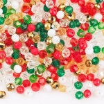 100pcs 4mm 마름모 유리 구슬 크리스마스 색상 구멍 DIY 수제 귀걸이 팔찌 쥬얼리 축제 장식 느슨한 구슬 A0543 : 연화소소온