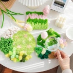 현주소공방(Hello-Stitch) | 이끼 래치 후크 코스터 키트 DIY 자수 셰 뜨개질 스티치 공예 바느질 성인 홈 장식 : 명지소소온