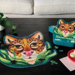 평화로운 왕국 재규어 모양 251피스 퍼즐 모양의 퍼즐 조각 포함 교실이나 가정에서 사용하기에 좋습니다 : Mbridge