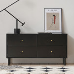 바로방가구 디디 E0 서랍 거실장 tv다이 높은 티비선반 1000 4단, 블랙 : 주식회사 바로방가구