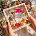 드라이플라워 액자 만들기 키트 모스 프리저브드 플라워 꽃 원목액자 중학생 어르신 : 달콩 마트