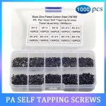 라운드 셀프 태핑 소형 나사 전자 1000PCs 볼트 블랙 2 키트 4 M1 나무 1000PCS : 글로벌모두샵