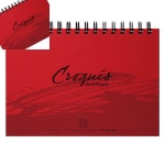 구랴 크로키하드커버스케치북 B5 105g 80매 레드 그림종이 드로잉노트 그림연습장 : 구일상회29