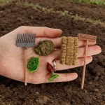 목장 농장 장식 시골 선물 귀농 미니 정원 소품 인테리어 인형 농부 도구 피규어 기념 Worker : 신기도리