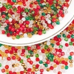 100pcs 4mm 마름모 유리 구슬 크리스마스 색상 구멍 DIY 수제 귀걸이 팔찌 쥬얼리 축제 장식 느슨한 구슬 A0543 : 연화소소온