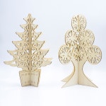 크리스마스 나무 트리 속이 빈 조각 장식품 데스크탑 장식 축제 용품 파티 : 시시퍼처스