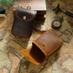 스냅이 달린 가죽 사각 동전 지갑 신용 카드 폰 및 품목을 위한 다기능 소형 허리 파우치 Coffee : 오누2