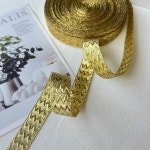 9 M/lot 폭 약 2 CM 짠 자카드 리본 기하학 골드 의류 액세서리 ZH-5855 : 명지소소온