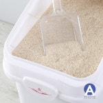 F8890 재료 보관 상자 바퀴가 달린 폴리프로필렌 재질의 밀가루 스푼이 흰색 선반 상업용 : moa room