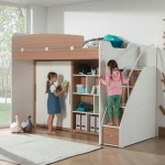 보루네오 슈퍼싱글 이층 벙커 침대 수납계단형 I 풀세트 ys018-1 : 보루네오하우스 엘리브