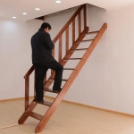 가정용 원목 계단 55도 심플 로프트 차고 다단계 난간 포함 맞춤 제작 가능 : 원픽스토어샵