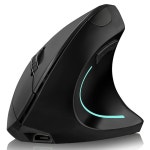 아토 세로 마우스, 오른손잡이 2.4GHz 무선 인체공학 충전식 조절 가능한 DPI 800/1200/1600/2400 4개, 버튼 6개, PC, 데스크톱, Mac... 
