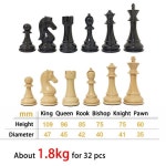 럭셔리 체스 세트 금속 무게감 있는 공정 플라스틱 32개 말 대형 게임 가족 테이블 보드 : 에스디-상사