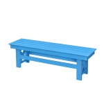 seehill hdpe 야외 벤치, 55인치 파티오 벤치 가구, 폴리 목재 애디론댁 공원, 풀사이드, 데크, 현관, 스카이 블루를 위한 올웨더 가든 백리스... 