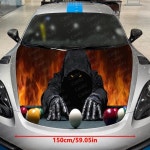 스케리 빌리어드 리퍼와 불꽃 자동차 커버 데칼 후드 스티커 방수 및 자가 접착식 비닐 랩 멋진 장식 : 에스디-상사