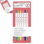 칠챠 클릭아트 노크식 수성 사인펜 6색 B세트 플러스펜 싸인펜세트 프러스펜 얇은사인펜 : 칠차상점