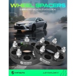 1mm 나침반, 러그 휠 스터드 다트, 타이어 5 yhtauto 5x110mm 2개, 피아트 블랙 닷지 체로키, 2.5cm(1인치) m12x1.25 스페이 : 경안동흥8