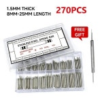 호환 360/270pcs 스트레인리스 스틸 스프링 바 직경 1.5mm/1.8mm 길이 8mm - 25mm/6mm - 23mm 시계 밴드 스트랩 벨트 시계 수리 도구 핀... 