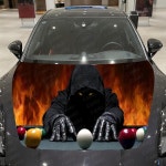 스케리 빌리어드 리퍼와 불꽃 자동차 커버 데칼 후드 스티커 방수 및 자가 접착식 비닐 랩 멋진 장식 : 에스디-상사