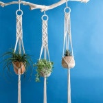 보헤미안 스타일 마크라메 화분 걸이 3개, 실내 및 실외 벽걸이 바구니 홀더, 홈 데코용 꽃 로프 : 프라임셀러샵
