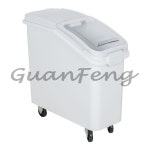 F8890 재료 보관함 바퀴 달린 밀가루 숟가락이 포함된 흰색 선반 : moa room