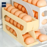 라베니스 20구 자동정리 계란케이스 라운드 옐로우 달걀보관 냉장고정리선반 계란보관 : 라베니스