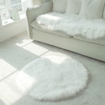 까사재클린 인조 양털 양모 러그 털 카페트 쇼파 사계절 물세탁 대형 거실 화이트, 90 x 90cm : 에이바이젯