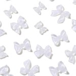 반투명 꼬리 리본 화이트 네일 파츠 1개입 : 뷰티마우스