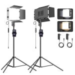 79인치 라이트 스탠드가 있는 SCRHOT 2 팩 LED 비디오 조명 키트 3000럭스 : 글로벌퓨처픽