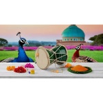 4인치 소형 수제 전통 정통 원목 및 가죽 클래식 인도 민속 덤루 다마루 핸드 드럼 타악기 세트, 장식용 수집품 세계 악기 : 딜리고스토리