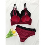 강철 브래지어 속옷 여성 J2611 밀어 세트 란제리 UNDERWIRE 팬티 패션 매일 브래지어를 반지와 솔리드 핑크 S : 세나11