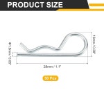 uxcell 50개 히치 핀 클립, 1.5mm 와이어 고정 R 클립 탄소강 x 28mm 1.6mm x 28mm 10 : 유니크플러스