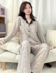 P0072 겨울 양면 덕융 파자마 여  아우터 프리미엄 무스탕 스트라이프 실내복 세트 : ZX산업