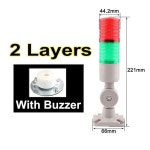 bqhwtz 45mm 직경의 다층 산업용 적층 신호 dc24v 기계용 경보등 dc12v  1 LayerNO Buzzer DC 12V : 데일리팩토리