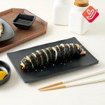 업소용 김밥접시 블랙 멜라민 직사각 그릇 식당 체크 흑 : 와이제이바스켓
