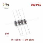500pcs 1W 5% 금속 산화물 필름 저항기 0.1R ~ 10M 0.22R 1R 3R 4.7R 6.8R 10R 24R 33R 43R 51R 75R 200R 1K 3.3K 10K : 분당플렉스62