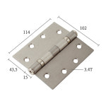 범진경첩 4540 SN 1개 방화문 강당문 나비경첩 실버 4.5인치 114mm : 철물인