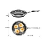 포그드림 10 U201D 논스틱 프라이팬 뚜껑이 있는 스테인리스 프라이팬 모든 쿡탑용 : 글로벌퓨처픽