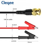 Cleqee P1061 금도금 순수 구리 BNC 플러그 - 절연 악어 클립 10mm 오픈 레인지  리드 동축 케이블 120cm : 길성글로벌