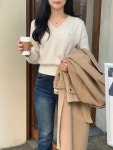 폭스 브이넥 니트  : 콘티앤홈