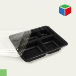 PP칸도시락 DS-285 검정 5칸 세트 # : 대흥포장주식회사
