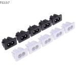 5개 AC250V 2 5A IEC320 C8 인렛 전원 커넥터 남성 소켓 2핀 Bla : 데일리초이