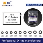 실리콘오링 50 개세트 검정색 NBR 씰링 O-링 CS1.8mm 두께 ID1.822.242.52.83.153.553.7541.8mm ORing 고무 줄 가스켓 와셔.... 