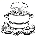 음식 음료 및 자 대담하고 색칠하기 책 24페이지 을 완벽한 선워터 발렌타인 크리스마스 할로윈을 그림책 : 판다나01