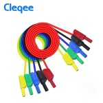 Cleqee P1050 5 개 듀얼 맥세이프 스택 가능 4mm 바나나 플러그 소프트  리드 케이블 더블 엔드 디지털 멀티 미터 1M : 길성글로벌