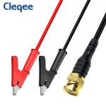 Cleqee P1061 금도금 순수 구리 BNC 플러그 - 절연 악어 클립 10mm 오픈 레인지  리드 동축 케이블 120cm : 길성글로벌