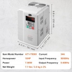 VEVOR VFD 10 , 7.5KW, 34A, 1상 220V-240V 입력, 3상 출력 가변 주파수 드라이브, AC 모터 속도 제어용 0-400Hz 10 /34A : 리빙모먼트17