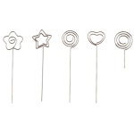 10 PCS 전기 도금 프로세스 플러그인 금속 스티커 메모 홀더 다양한 모양 클립 삽입 지점 : 플로우마켓샵