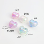 [C0109] 샤이닝 오로라 펄 비즈 원형 하트 볼 구슬 볼꾸 펜꾸 스트랩 재료 알 1개 : 루아앤로니